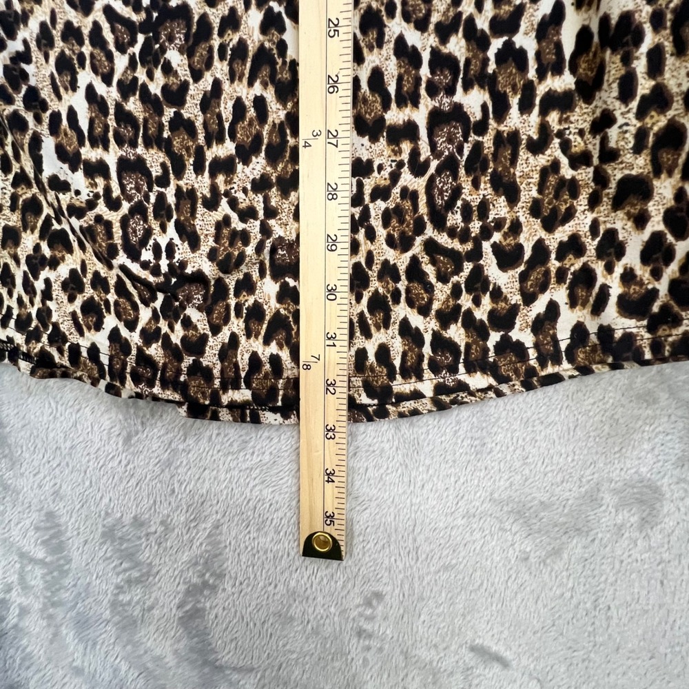 MONNURO Leopard Print Tunic Swing Top Dress 3X Short Sleeve A-Line Casual - Picture 4 of 8